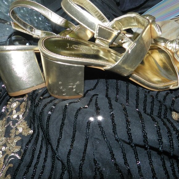 J.Crew  Metallic Gold Knotted Double-Bow Heeled Women’s 10M US/40U🆕📦⌚🏃🏻💨⚡🚚 - Picture 6 of 16